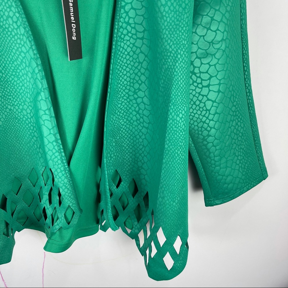 NWT Samuel Dong cardigan set knit snakeskin green - Picture 4 of 7